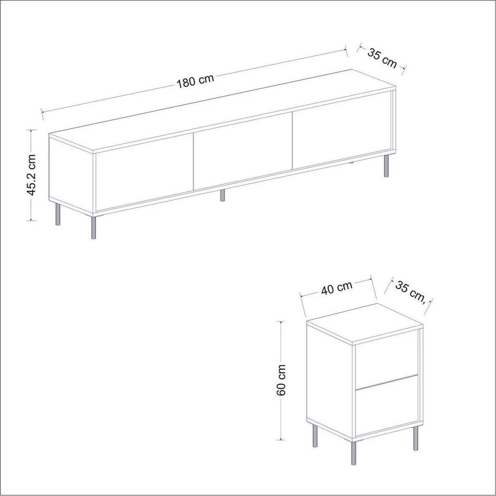 Imej Anthracite TV-szekrény szekrényekkel
