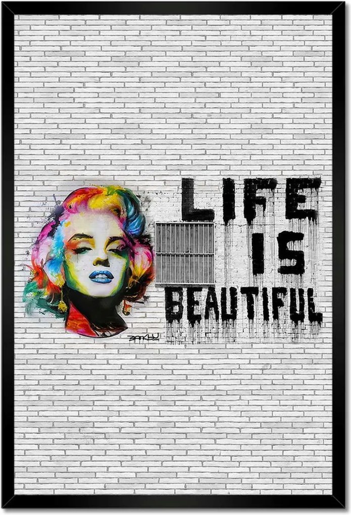 Poszterek keretben 40x60 Banksy Life is beautiful