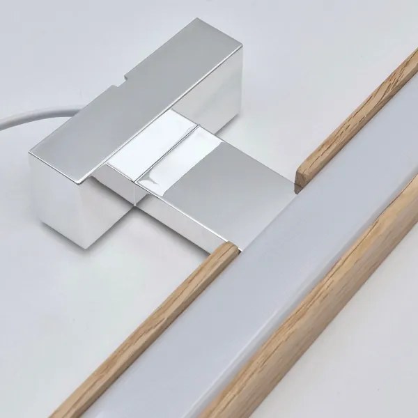 Brilagi-LED fürdőszobai tükörmegvilágítás WOODY MIRROR LED/15W/230V IP44 tölgy/króm