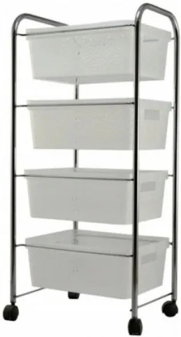 Gurulós kosaras tároló Inlea4Home - átlátszó