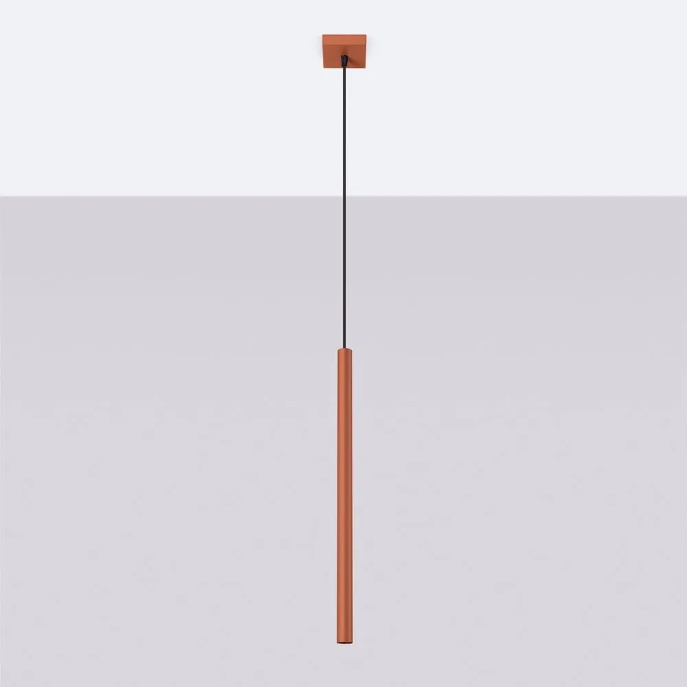 Téglavörös függőlámpa Fideus – Sollux