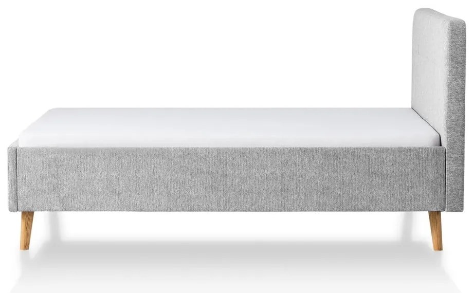 Világosszürke kárpitozott franciaágy ágyrács nélkül 140x200 cm Smart – Meise Möbel