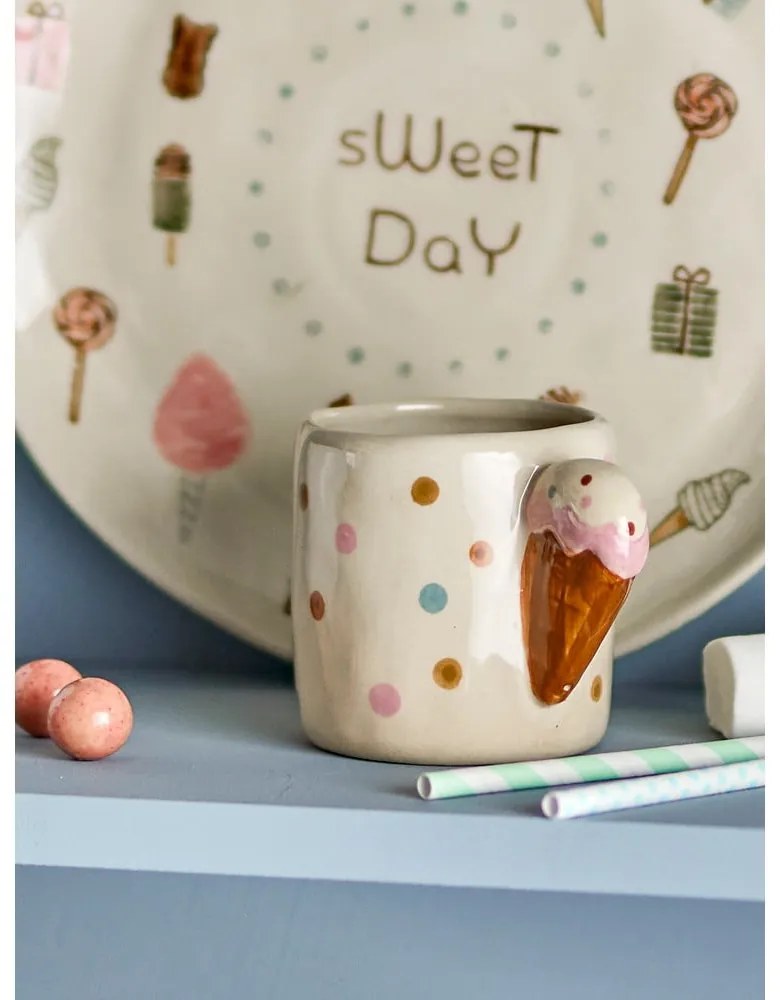 Bézs kerámia gyerek bögre 255 ml Creamy – Bloomingville Mini