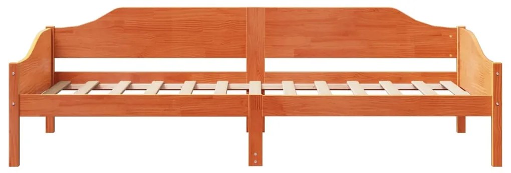 viaszbarna tömör fenyő ágykeret matrac nélkül 80x200 cm