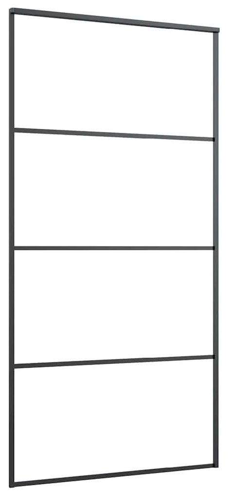 fekete ESG üveg tolóajtó fémszerelvény-szettel 102,5x205 cm