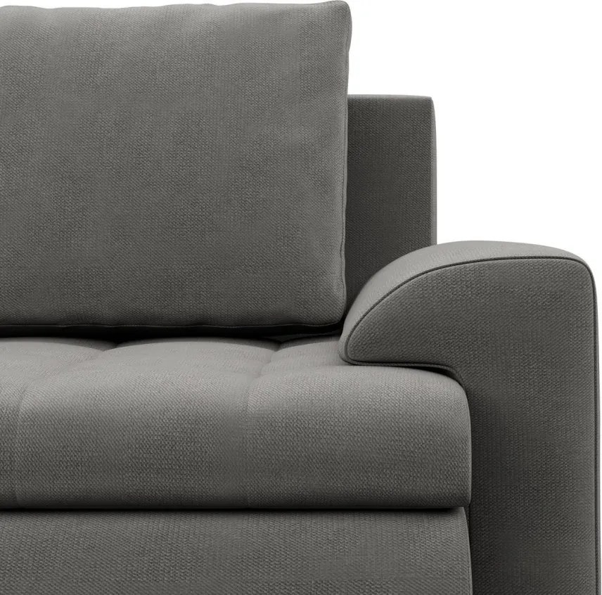 Tokio U sarokkanapé, 3 ágyneműtartóval, bársony, jobboldali, világosszürke