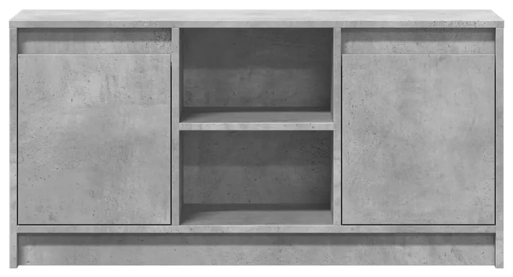 betonszürke szerelt fa TV-szekrény LED-ekkel 100 x 34 x 50 cm