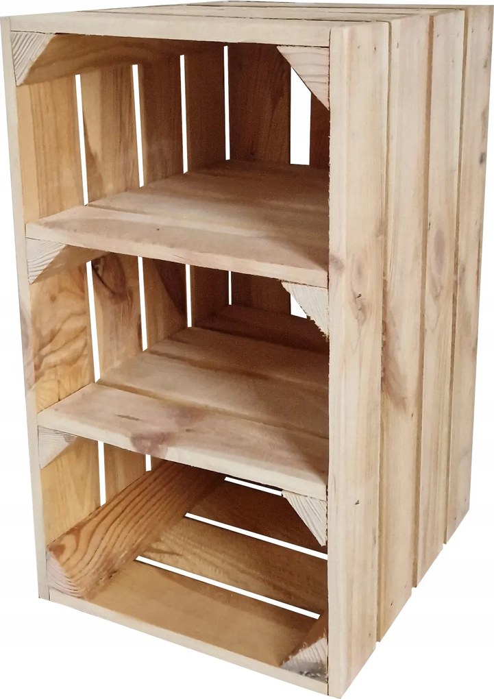 Fa Cipőspolc 3 Tárolóhellyel, Natúr Szín