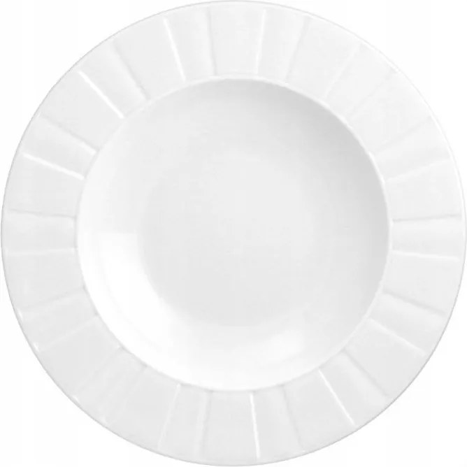 Mélytányér 23 cm oktáv fehér 0001