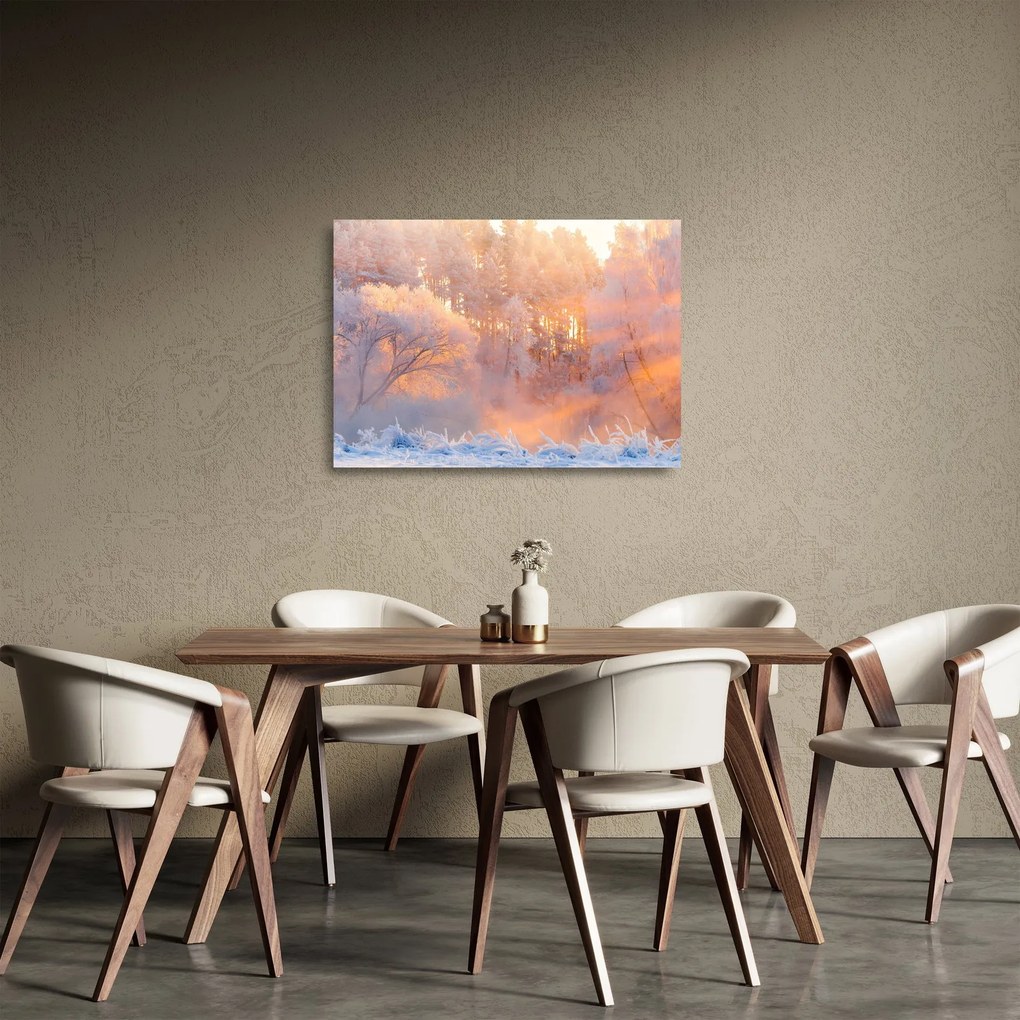 Kép - fagyos hajnal (üvegen) (70x50 cm)