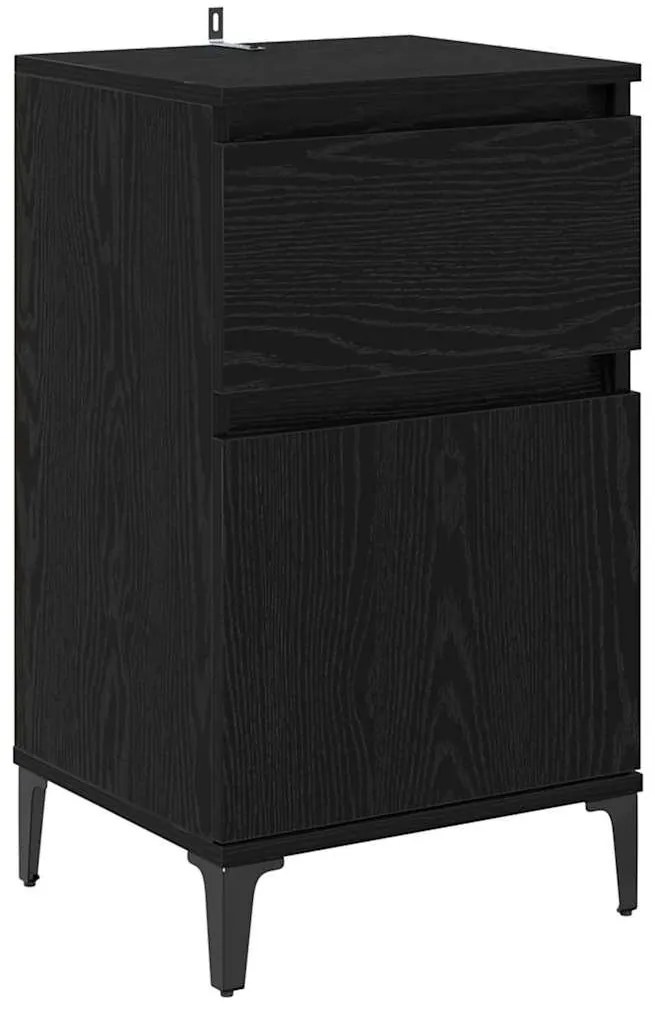 Éjjeliszekrény 2 pcs Musta tammi 40 x 35 x 70 cm Faanyag