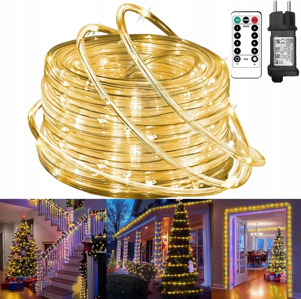 Fényfüzér Drót Fény 300 Led Fehér Meleg Karácsonyfadísz 30M