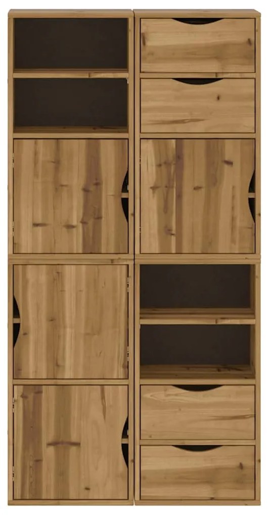 4 db tömörfa fenyőfa oldalsó szekrény ODDA 40x24x79 cm