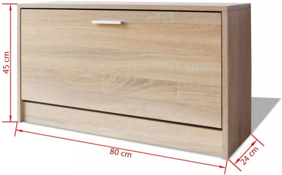 80x24x45 cm cipőtároló pad tölgy