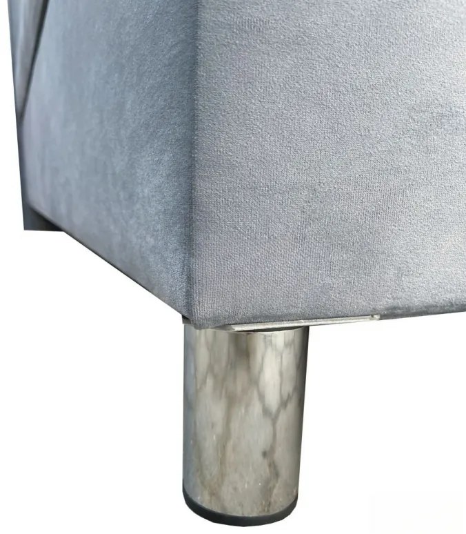 Franciaágy 160 cm Moissa (sötétszürke) (rugós matraccal) (ágyrács nélkül). 1052037