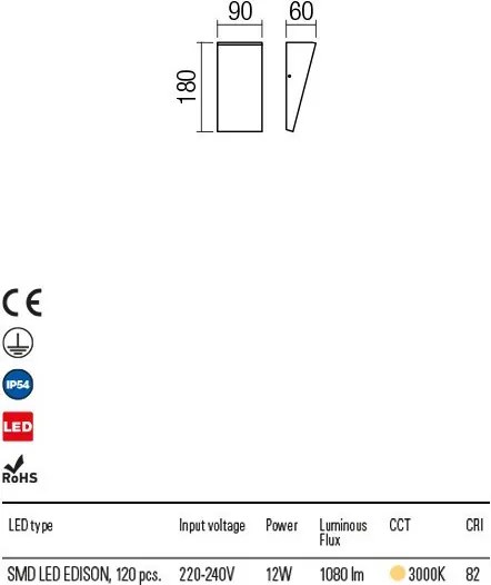 REDO 90019 TOKYO Modern Kültéri Fali Lámpa LED IP54