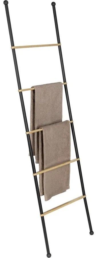 Fekete-natúr színű fém dekorációs létra Bambusa – Wenko