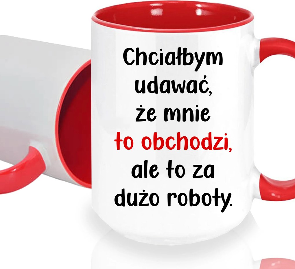 Bögre Fehér XXL Beltéri Piros Kerámia Vicces Ajándék Nem Érdekel