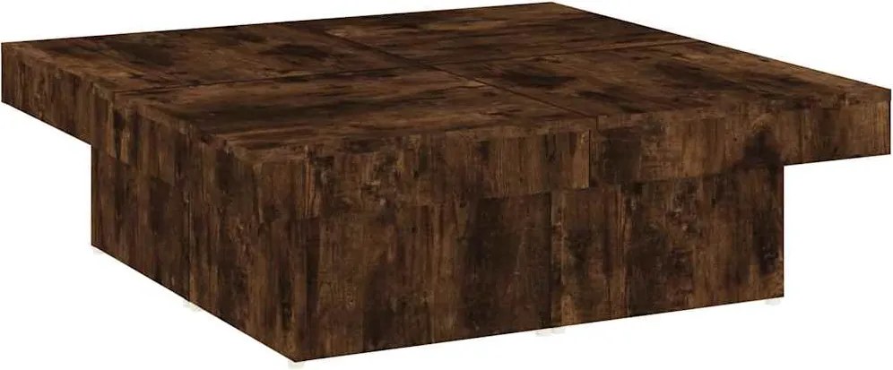 vidaXL füstös tölgy színű szerelt fa dohányzóasztal 90x90x28 cm