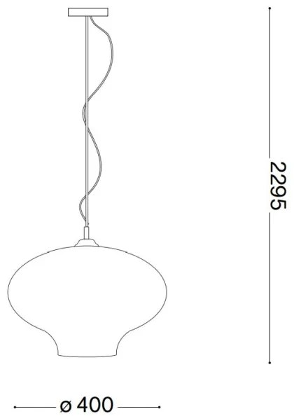 Ideal Lux - Csillár zsinóron BISTRO 1xE27/60W/230V átm. 40 cm füstös