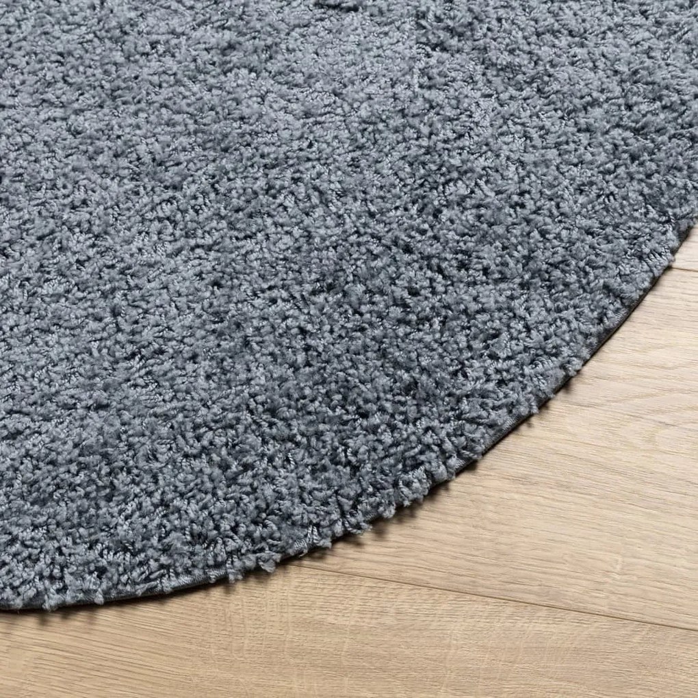 PAMPLONA kék magas szálú bolyhos modern szőnyeg Ø 120 cm
