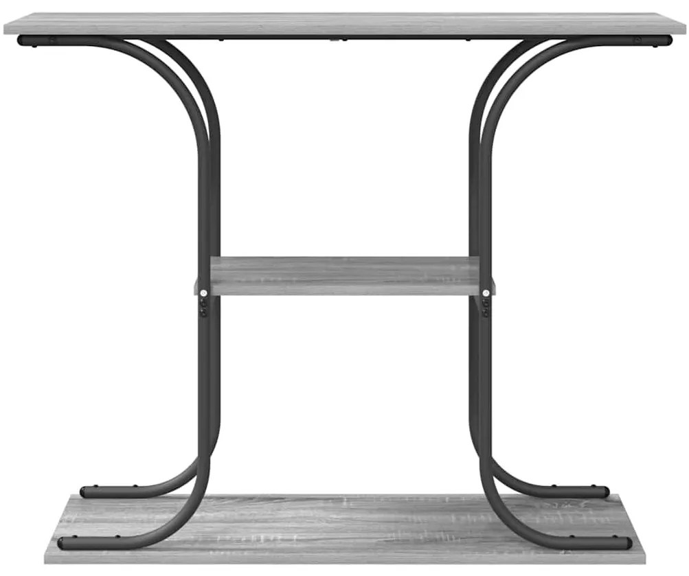 Konzolasztal polcokkal Szürke sonoma 101 x 35 x 80.5 cm Faanyag