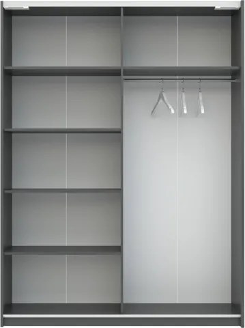 BERNO ruhásszekrény, 150 cm | Antracit/kasmír