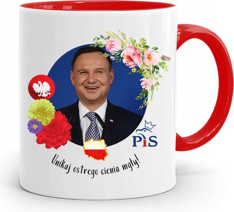 Piros Elnöki Bögre Andrzej Duda Pis Egészség felirattal