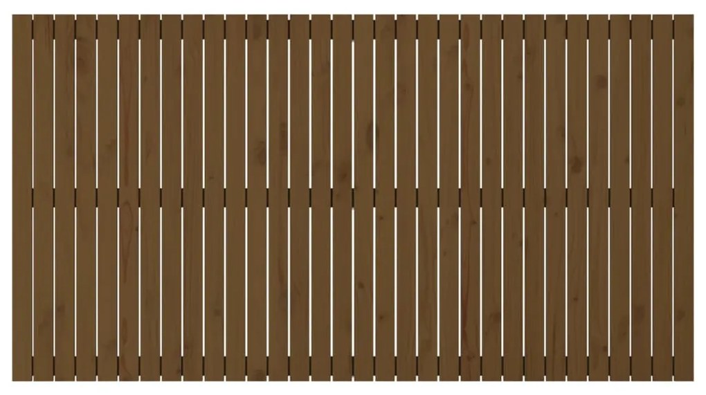 mézbarna tömör fenyőfa fali fejtámla 204x3x110 cm