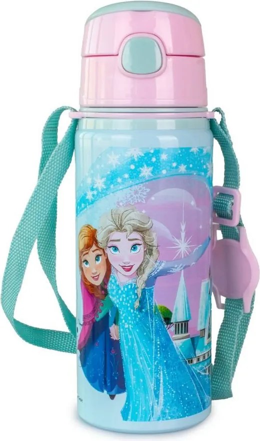 Disney Jégvarázs Magical alumínium szívószálas kulacs akasztóval 600 ml