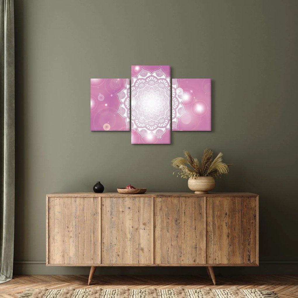 Egy mandala képe rózsaszín háttérrel (90x60 cm)