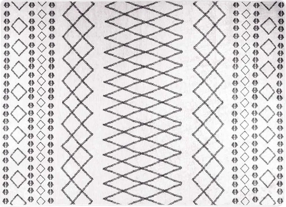 vidaXL fekete és fehér csúszásmentes mosható szőnyeg 120 x 180 cm