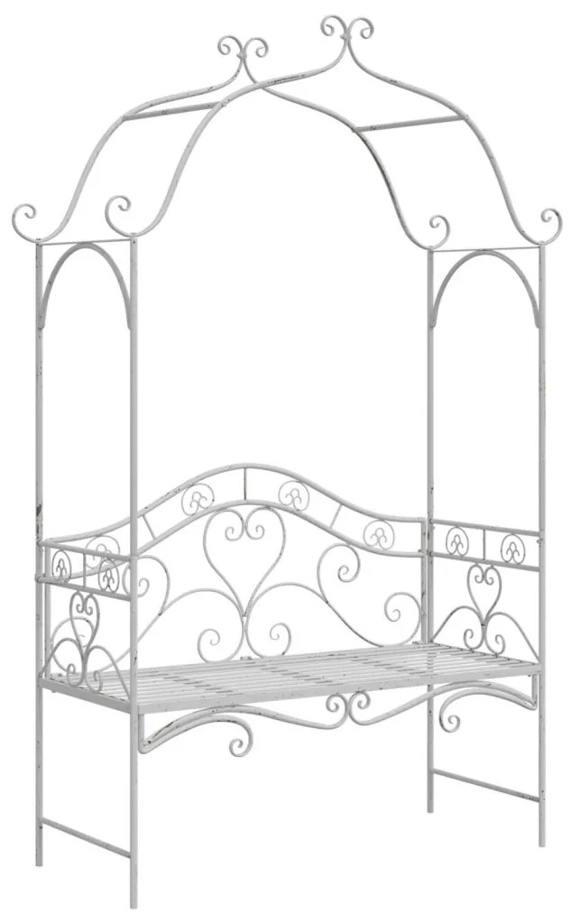 Pad Fehér Fém 121 x 48 x 200 cm Dekoratív Betétek Kültéri Pad