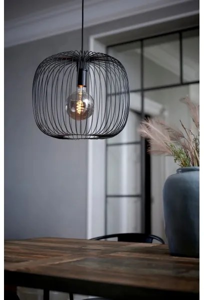 Nordlux - BERONI függőlámpa kábellel 1xE27/60W/230V, fekete, átmérő 40 cm