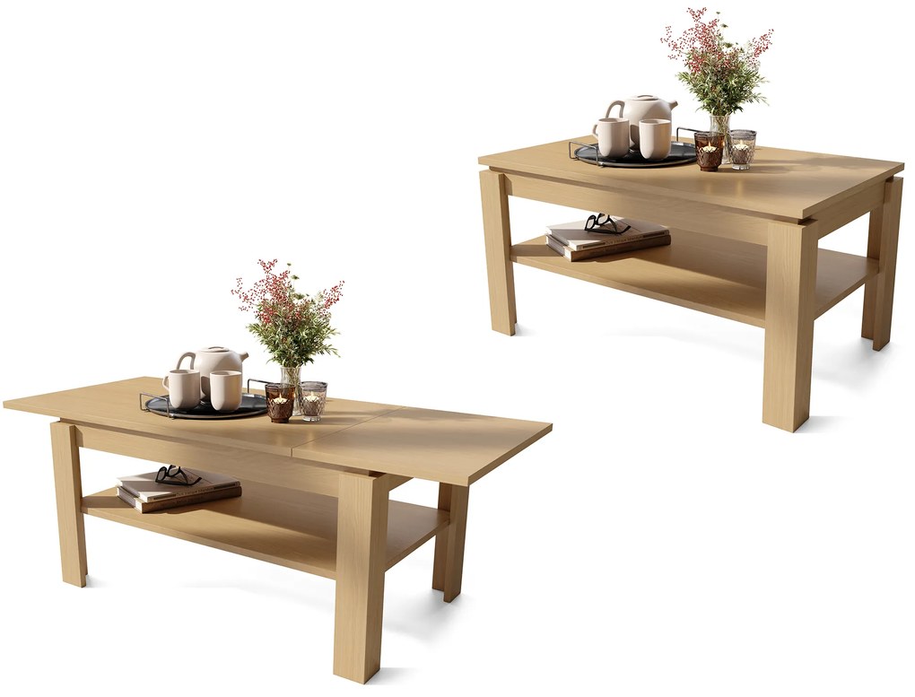 Mazzoni ASTI-R Oasis Tölgy - MODERN DOHÁNYZÓASZTAL BŐVÍTHETŐ ASZTALLAPPAL