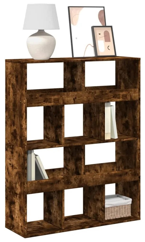 füstös tölgy színű szerelt fa könyvespolc 100 x 33 x 125,5 cm