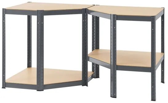 Juskys Sarokpolc - 160x75x40-75 cm - szürke