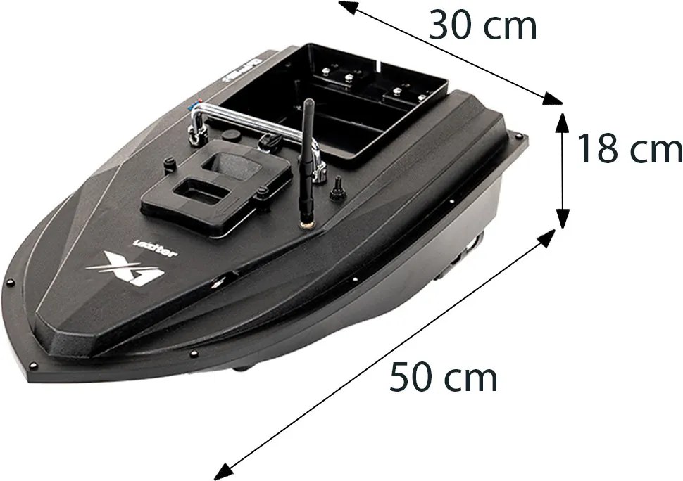 Etetőhajó X1 GPS+4G hátrakidobós fekete