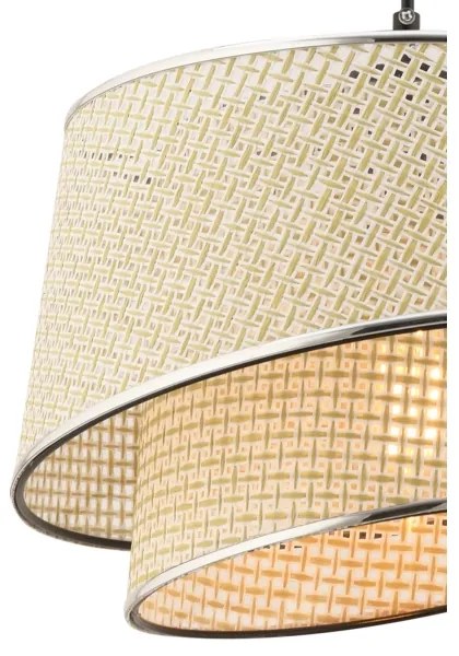 Kábeles függőlámpa BARETTE 1xE27/60W/230V krémszínű/fényes króm