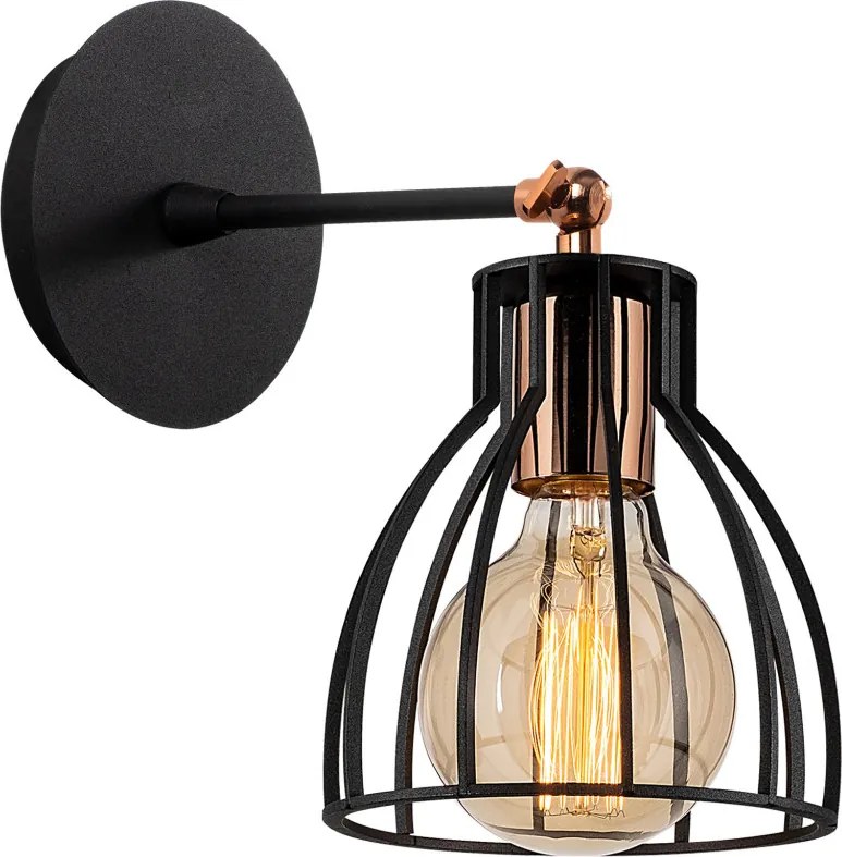 Kemah N-1238 fekete-bronz fém falilámpa