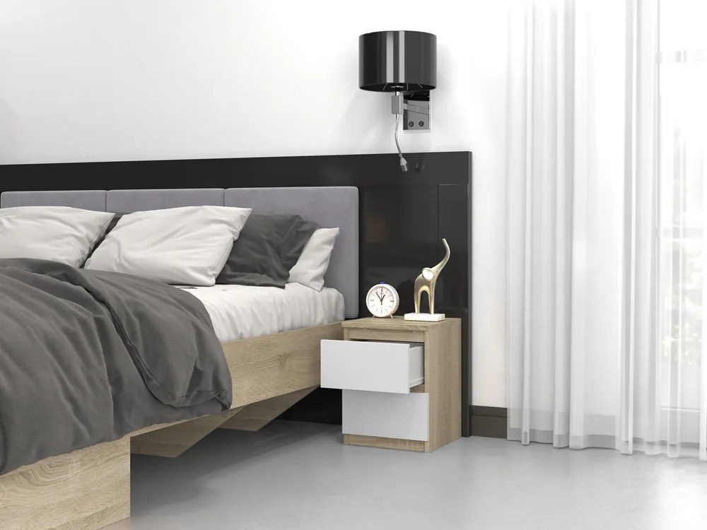 Odell M2 MIX éjjeliszekrény, 30x40x30 cm, fehér-sonoma