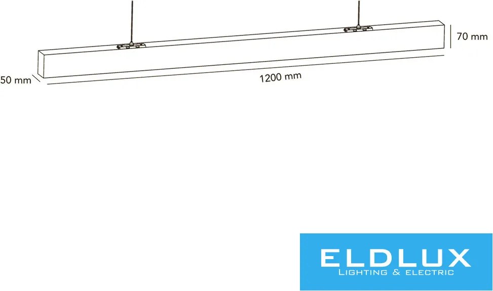 UNIVERSO Függeszték - Mennyezeti lámpa 40w5200lm 4000k-6500k kapcsolóval IP20 Fehér 1200x50x70mm 5év