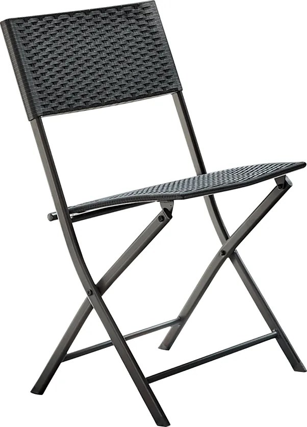 Kerti rattan szett 1+2, fekete, FARUK