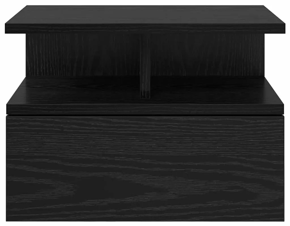 Lebegő éjjeliszekrény 2 pcs Musta tammi 40 x 31 x 27 cm Faanyag