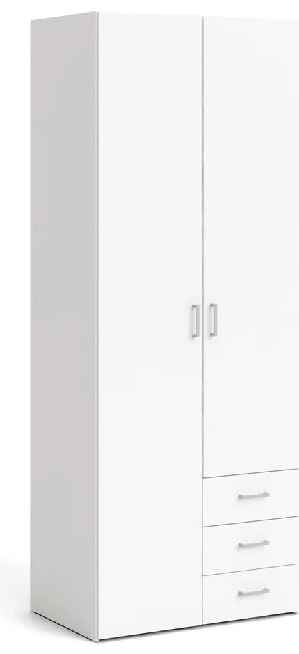 Fehér ruhásszekrény 78x200 cm Space – Tvilum