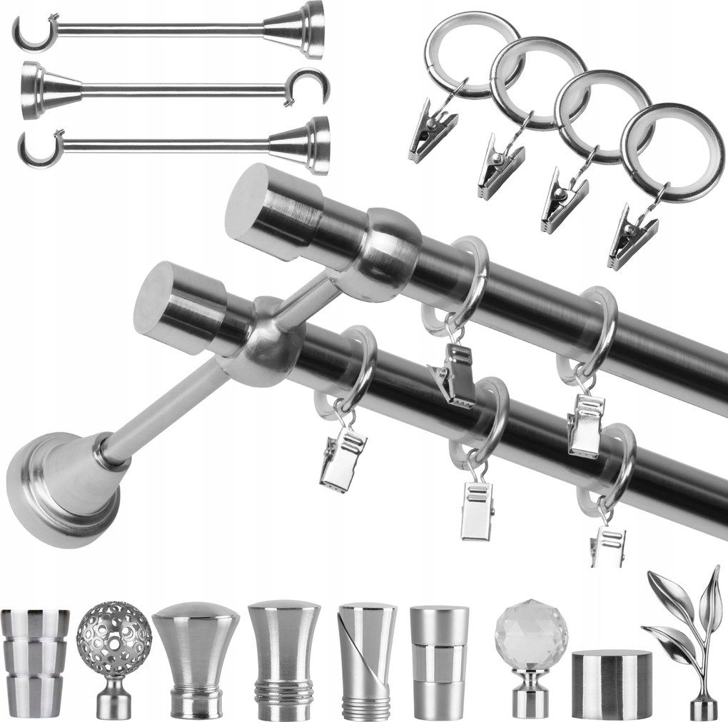 Dupla Fém Függönykarnis 340 CM 19 MM Békákkal Különböző Színekben