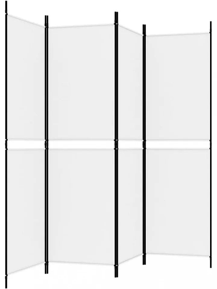 4 paneles fehér szövet térelválasztó 200x180 cm