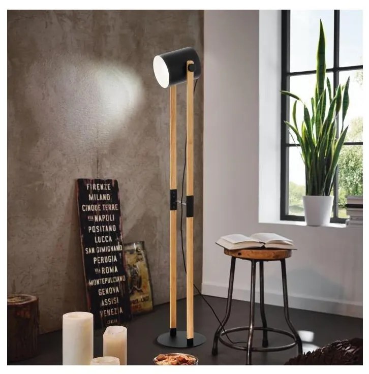 Eglo 43521 - Állólámpa HORNWOOD 1xE27/28W/230V