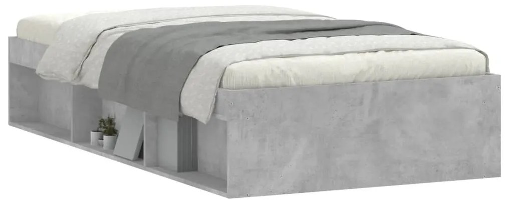 betonszürke ágykeret 100 x 200 cm