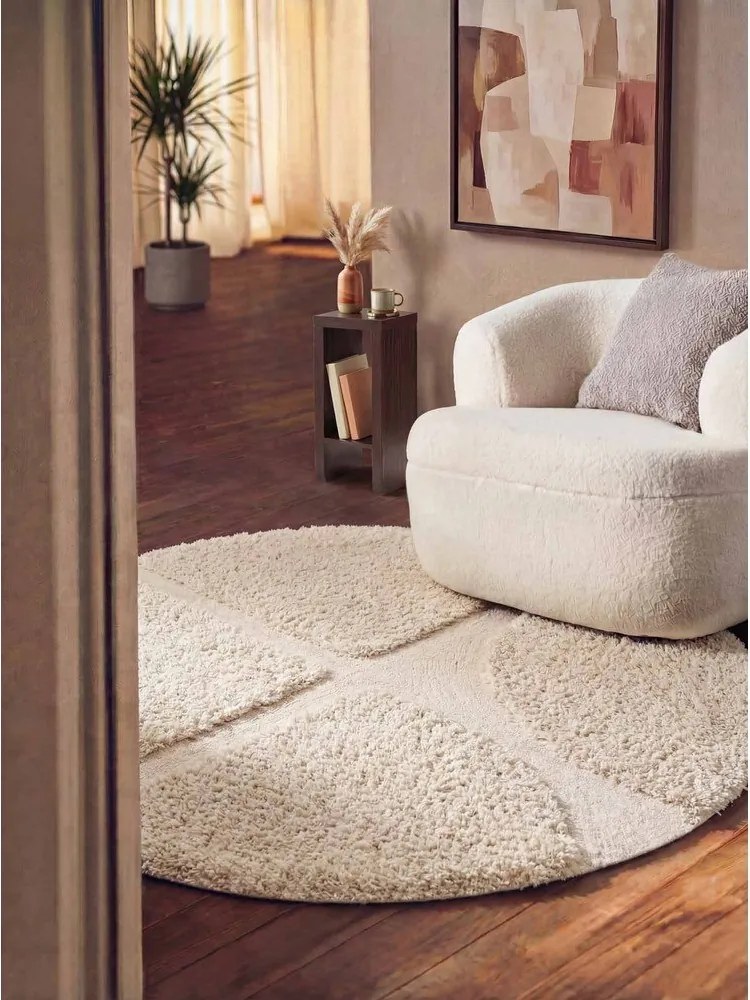 Krémszínű kézi szövésű kerek szőnyeg ø 160 cm Lambeth Jasper – Ted Baker